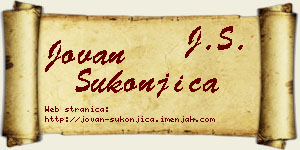 Jovan Sukonjica vizit kartica